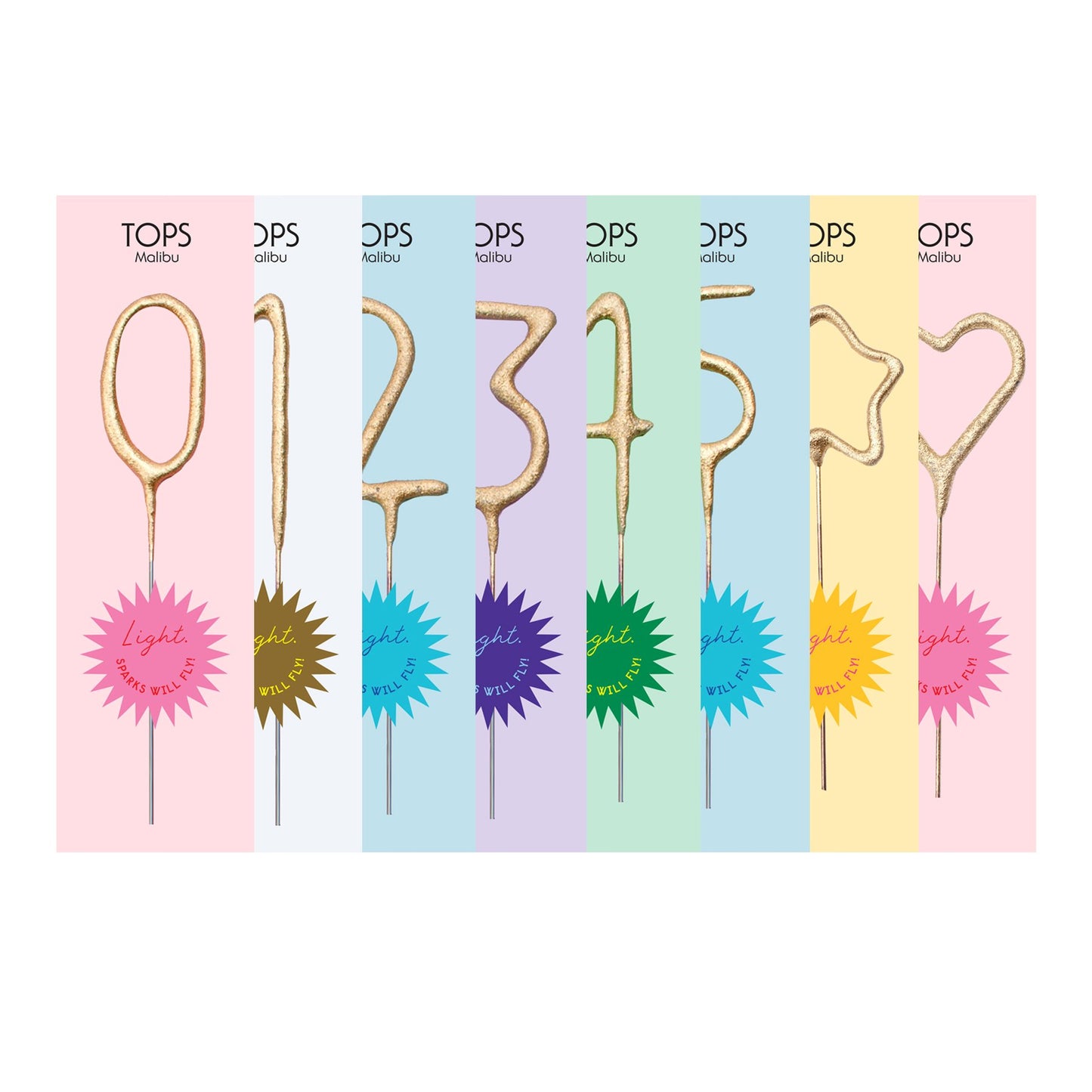 Mini Gold Number Sparkler 4" - Number 0