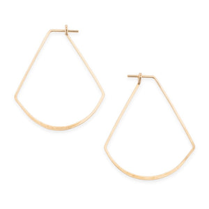 minimal hoops gold filled earrings - fan