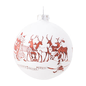 Juliska Country Estate Reindeer Games Ball Glass Ornament