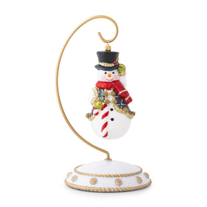 Juliska Berry & Thread Tartan Snowman Glass Ornament