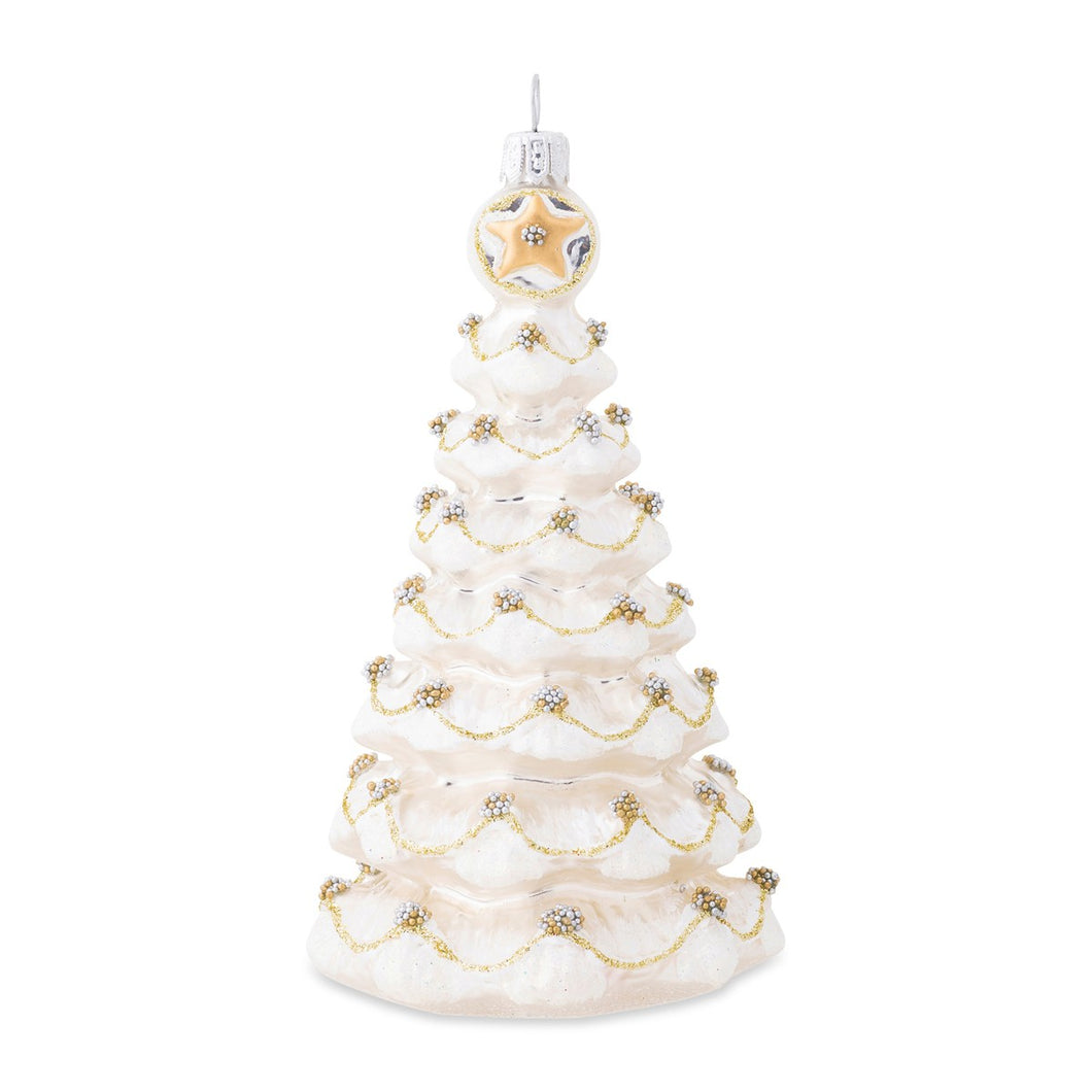 Juliska Berry & Thread Silver/Gold Tree Glass Ornament