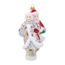 Load image into Gallery viewer, Winter Frolic Mr. &amp; Mrs. Claus Glass Ornament - Juliska