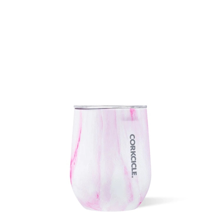 Corkcicle 12 oz Stemless - Pink Marble
