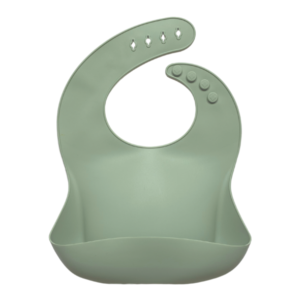 Baby Silicone Catch Bib Sage