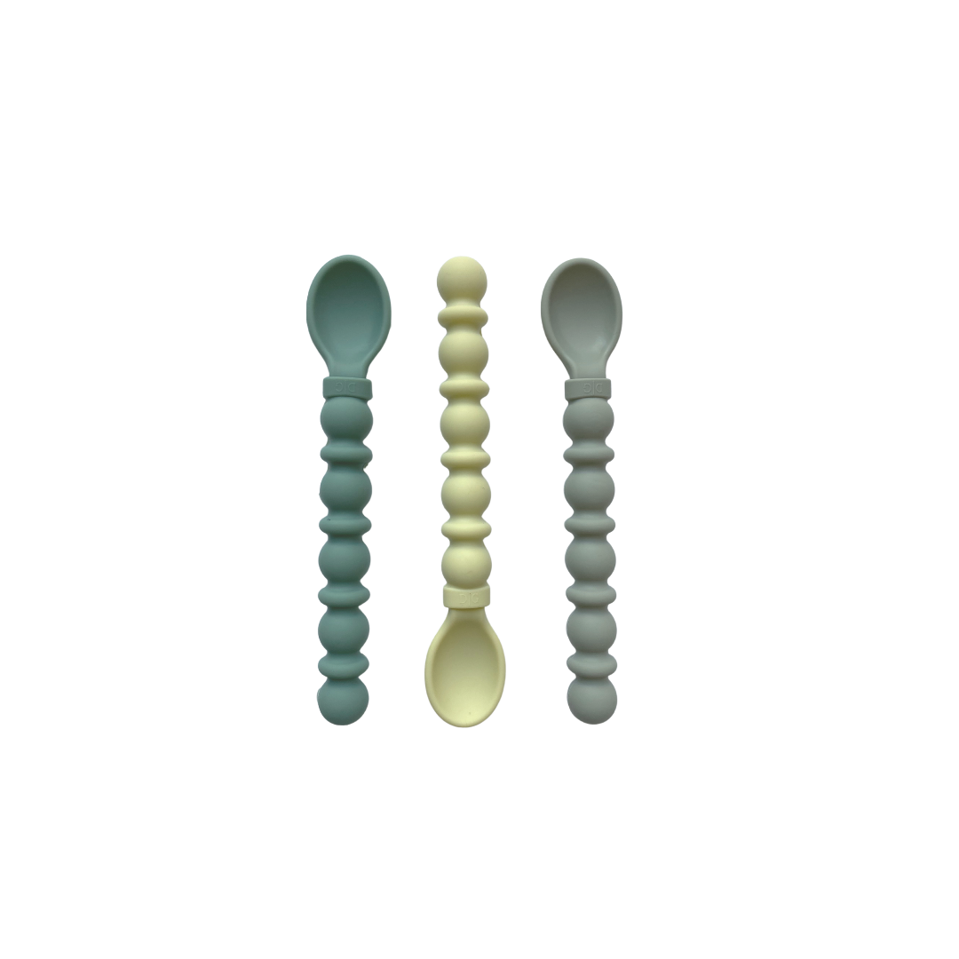 Baby Silicone Teethy Utensil Set Seafoam