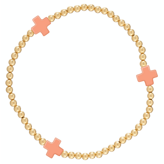 enewton Signature Cross Bracelet Gold - Coral