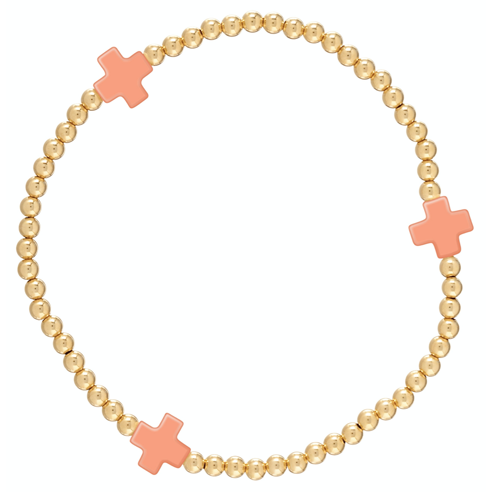 enewton Signature Cross Bracelet Gold - Coral
