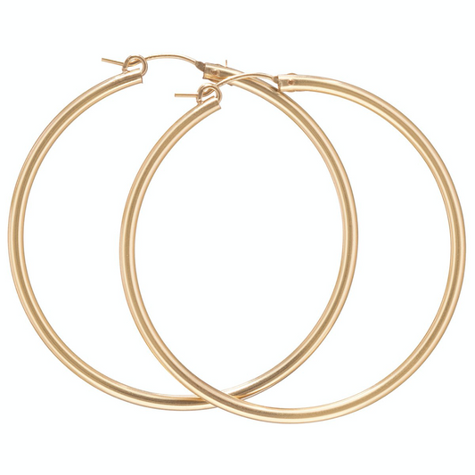 enewton round gold 2" hoop - smooth