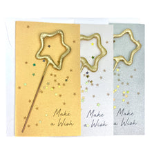 Load image into Gallery viewer, Confetti Sparkler Star Make a Wish Card
