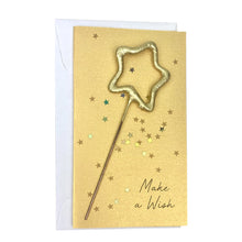 Load image into Gallery viewer, Confetti Sparkler Star Make a Wish Card