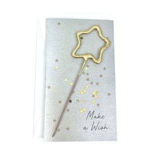 Confetti Sparkler Star Make a Wish Card