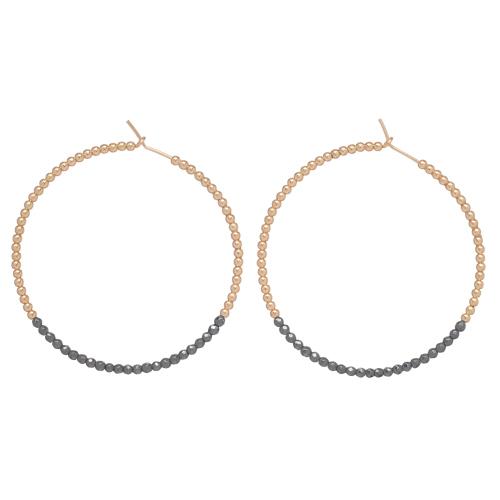 enewton Gold Bliss 1.75" Hoop - Faceted Hematite