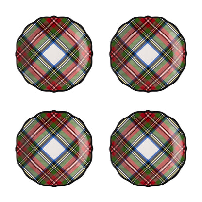 Stewart Tartan Cocktail Plates, Set of 4 - Juliska