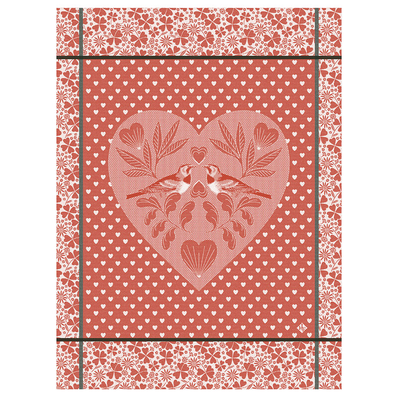 Le Jacquard Francais Amour Red Tea Towel