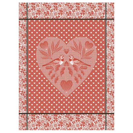 Le Jacquard Francais Amour Red Tea Towel