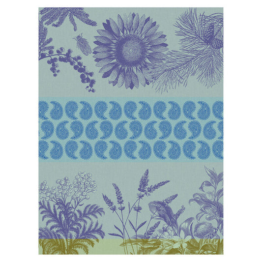 Le Jacquard Francais Soleil Au Jardin Blue Tea Towel