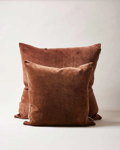 Farmhouse Pottery Velvet + Linen 17" Pillow Walnut
