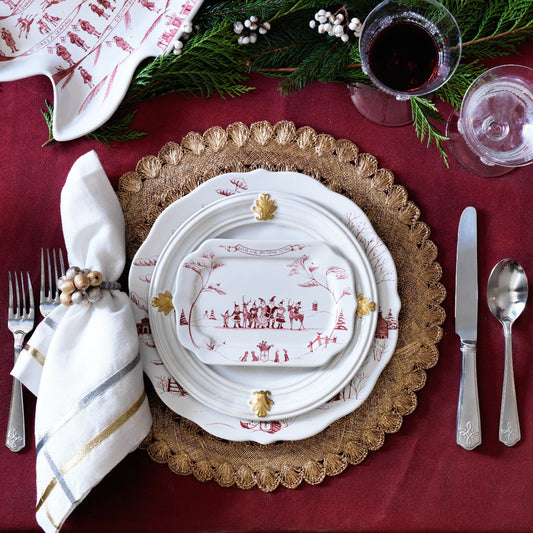 Juliska Country Estate Winter Frolic Ruby Dinner Plate